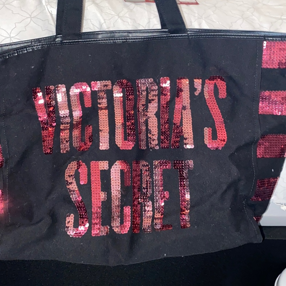Victoria’s Secret black and pink tote bag